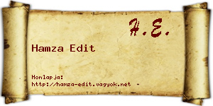 Hamza Edit névjegykártya